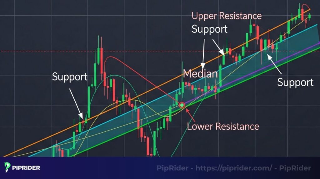 Andrews Pitchfork helps spot key price levels quickly in the forex market