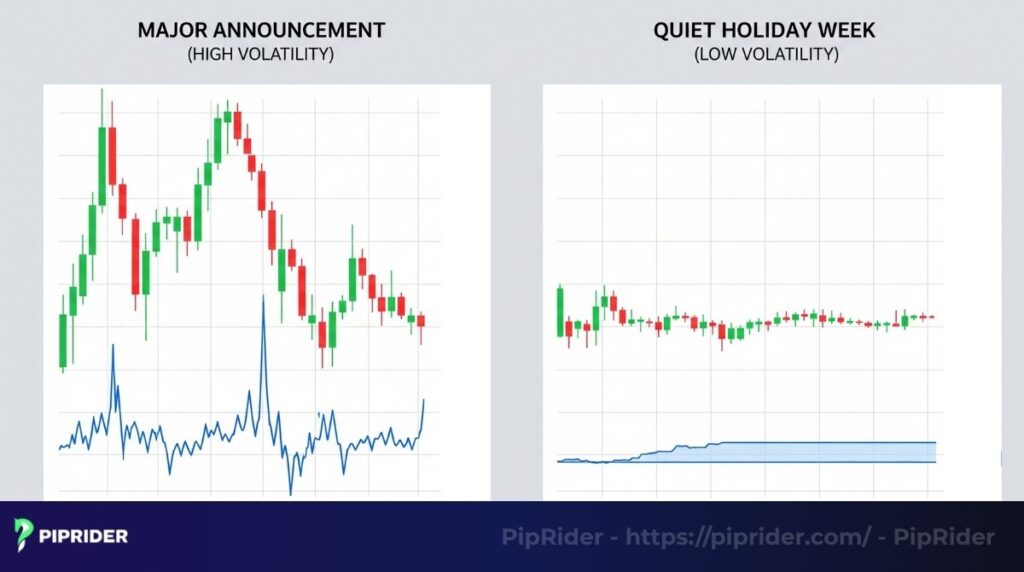 ATR acts as a volatility gauge for the market