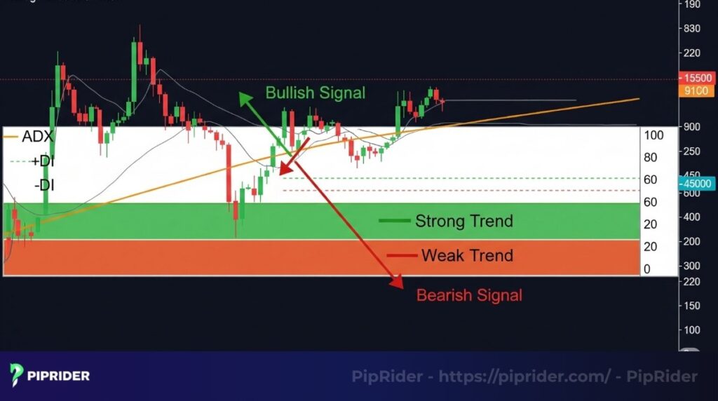 Average Directional Index (ADX) does not care about direction, only strength