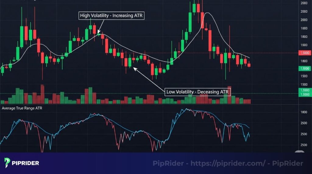 Average True Range (ATR) measures market volatility