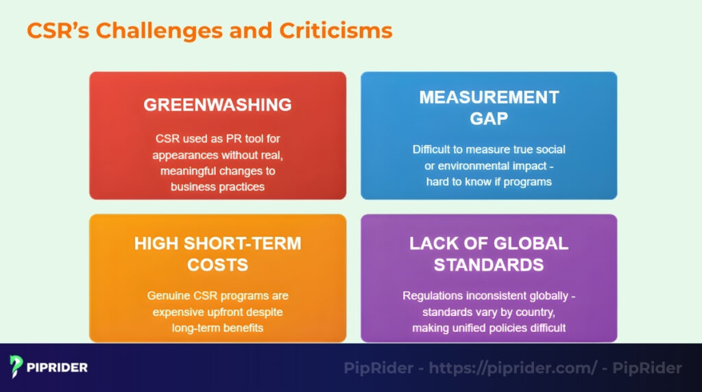 CSR’s challenges and criticisms