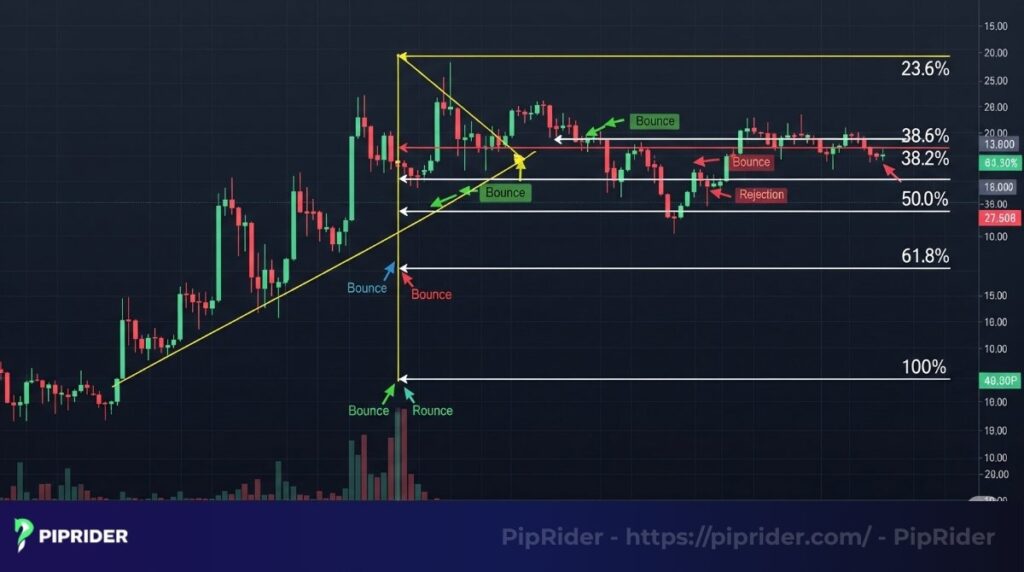 Fibonacci retracement identifies potential support and resistance levels