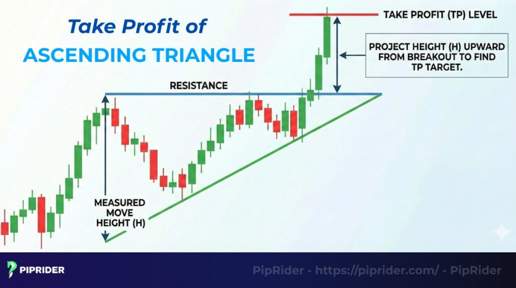 Finding take profit of Ascending Triangle using measured move