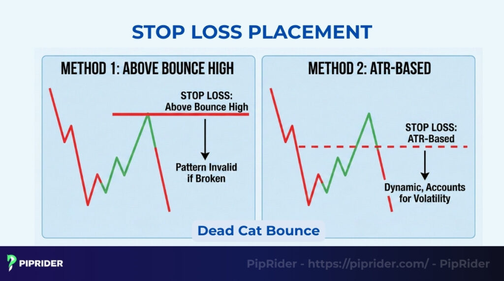 Stop loss placement of Dead Cat Bounce pattern