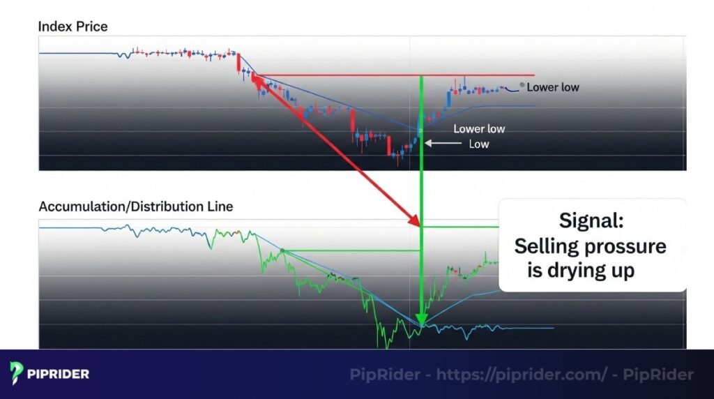 The illustration for Bullish Divergence