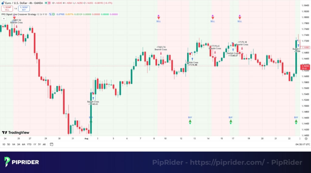 The signal line crossover strategy