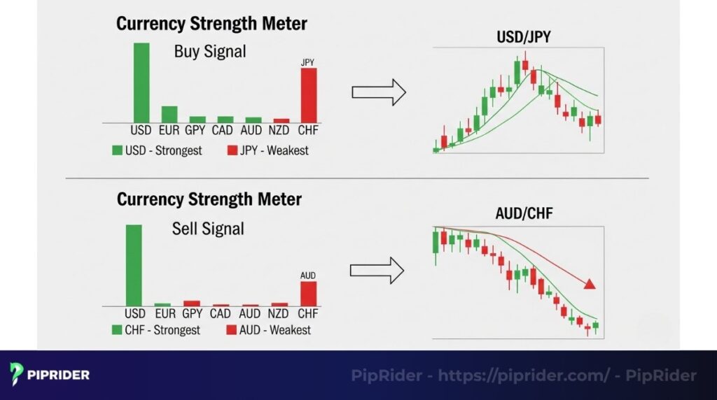 Trading methodology of pitting the strongest currency against the weakest