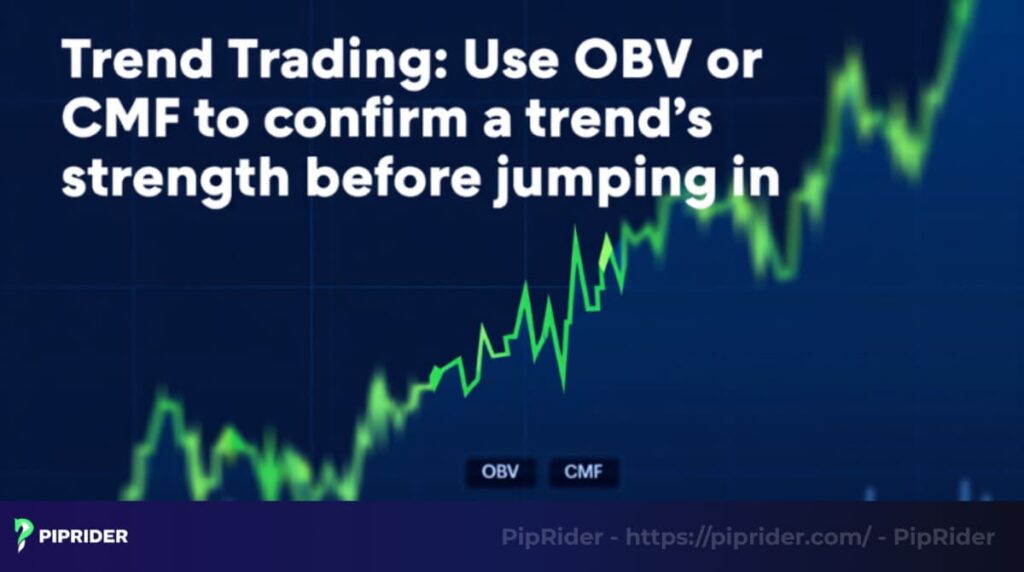Use OBV or CMF to confirm a trend’s strength before jumping in