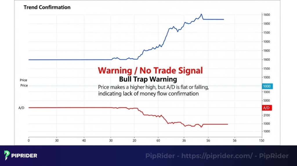 Using the AD Line to confirm trends and spot Bull Trap warnings